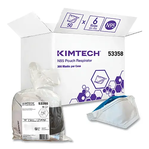 N95 Pouch Respirator, Disposable, Non-Oil Aerosolized Particulate Matter White - pack of 50