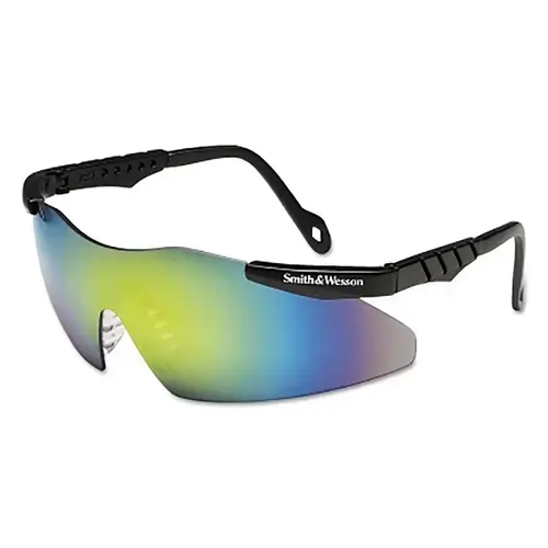SMITH & WESSON 19940 Magnum  3G Safety Glasses, Green Mirror Polycarbonate Lens, Mirror, Black, Nylon, Universal