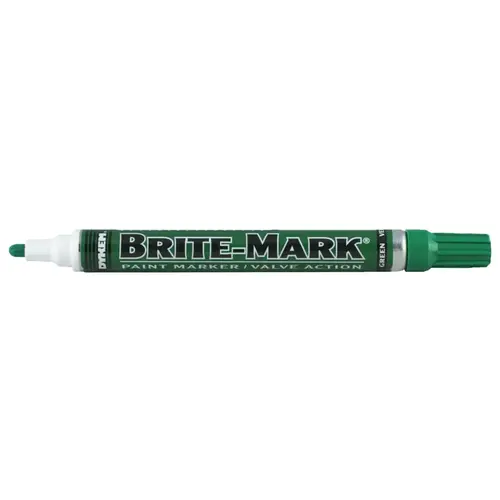 Dykem 84007 BRITE-MARK  Medium Permanent Paint Marker, Valve Action, Green - pack of 12