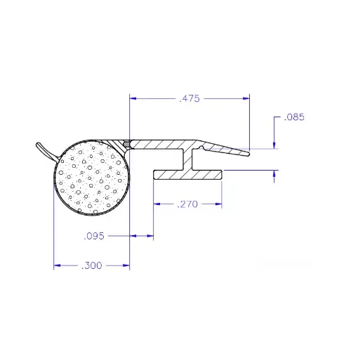 Bulb Foam Offset T Slot Black