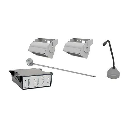 Window Intercom System With Overhead Speakers And Anti Vandal Microphone