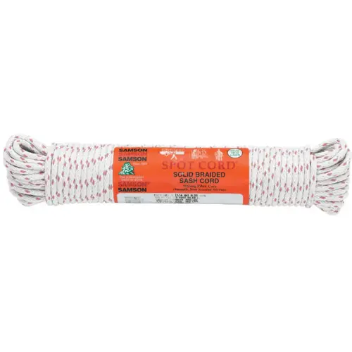 SAMSON ROPE 002012001060 Interlocked Sash Cords, 525 lb Cap., 100 ft, Cotton, White