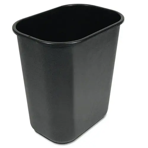 BOARDWALK 28QTWBBLA Soft-Sided Wastebasket, 28qt, Black