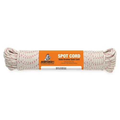 SAMSON ROPE 001016012030 Spot Cord , 1000 lb Capacity, 1200 ft, 1/4 in dia, Cotton, White - pack of 1200