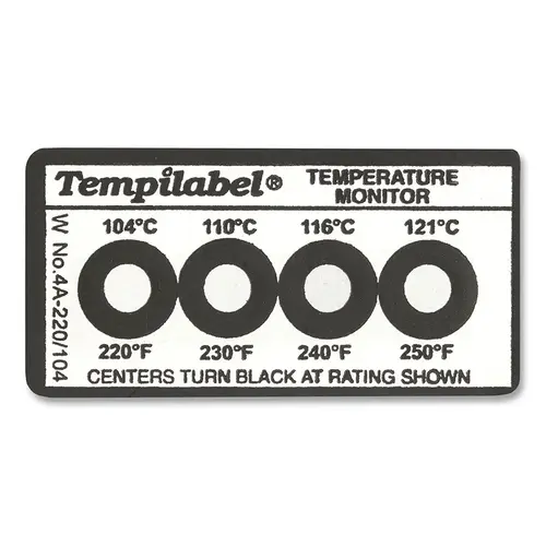 TEMPIL 26706 Tempilable  Series 4 Temperature Indicating Label, 125 degree F, 1.77 in L - pack of 10