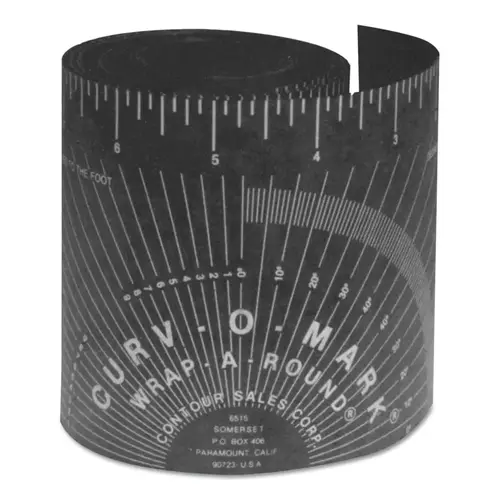 CURV-O-MARK 14752 Wrap-A-Round  Ruler, Medium, 3.88 in W, 4 ft L, Cold/Heat Resistant, Black