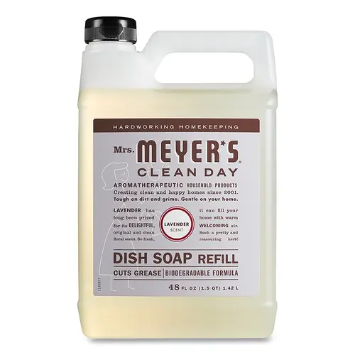 MRS MEYERS CLEAN DAY 347543 Dish Soap Refill, Lavender, 48 fl oz - pack of 6
