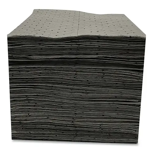 ESSENTIALS SSU72BG Universal Sorbent Pad, 16 in W x 18 in L, Heavy, Gray - pack of 100