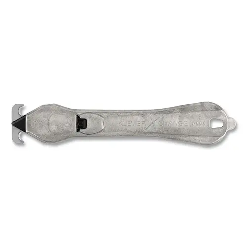 KLEVER PLS300XC40 Klever XChange PLS Safety Cutter, 6-1/2 in L, Straight Blade, Carbon Steel, Steel Handle, Metallic Gray - pack of 100