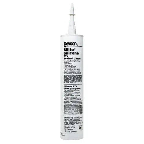Devcon 17150 Silite  High Temp Silicone RTV Sealant, 10.3 oz, Cartridge, Clear