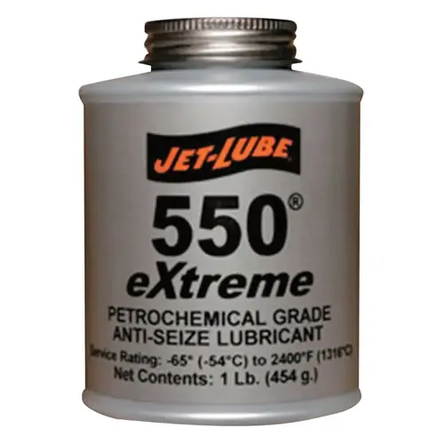 JET-LUBE 47104 550  Extreme  Anti-Seize Compound and Lubricant, 1 lb, Brush Top Can Black - pack of 12