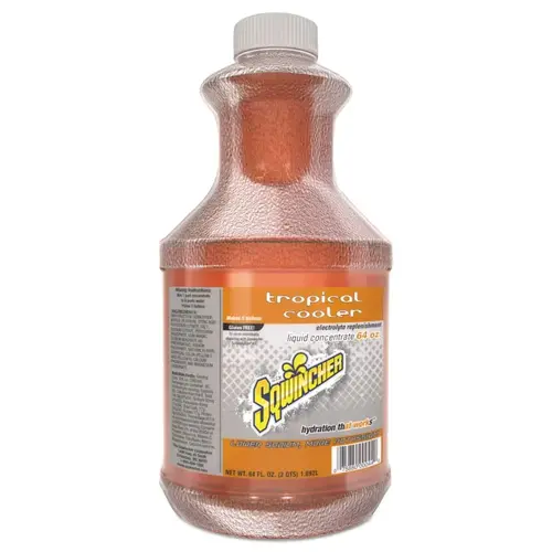 Sqwincher 159030329 Liquid Concentrate, 64 oz, Bottle, Yields 5 gal, Tropical Cooler