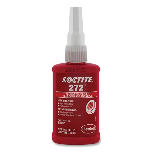 272  Threadlocker, High Temp/High Strength, 250 mL, Up to 1-1/2 in Thread, Red