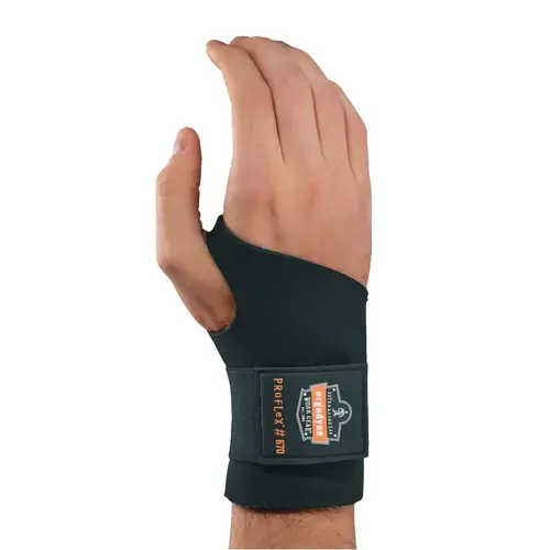 Ergodyne 16614 ProFlex  670 Ambidextrous Single Strap Wrist Support, Neoprene, Black, Large