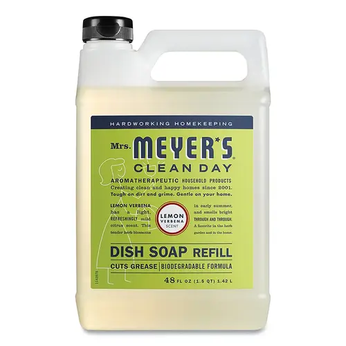 MRS MEYERS CLEAN DAY 347544 Dish Soap Refill, Lemon Verbena, 48 fl oz - pack of 6