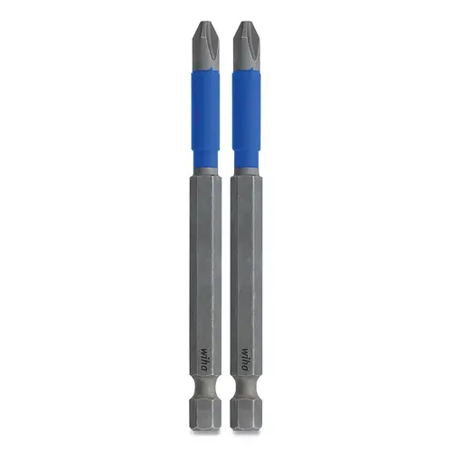 WIHA TOOLS 70302 TerminatorBlue Phillips Impact Bit, Size #2, 1/4 in Dr, 3.5 in L, Hex - pack of 2