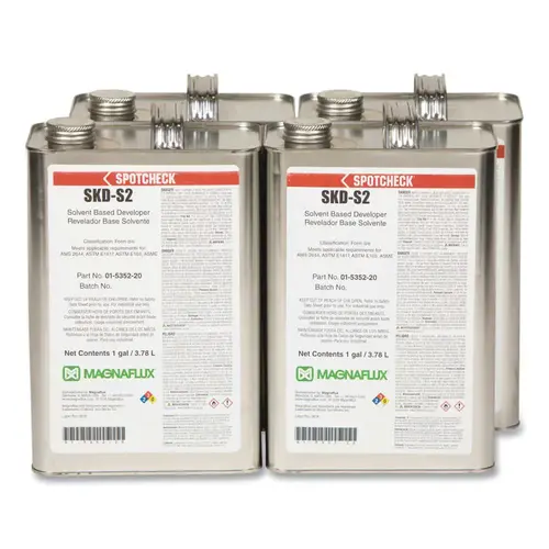 MAGNAFLUX 01535235 Spotcheck SKC-S, Liquid Developer, 1 gal, Can White - pack of 4