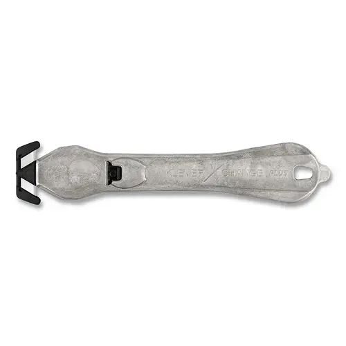 Klever XChange PLS Safety Cutter, 6-1/2 in L, Straight Blade, Carbon Steel, Steel Handle, Metallic Gray - pack of 100