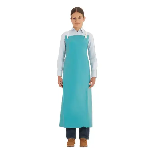AlphaTec 56-100-33X44 PVC Apron, 56-100, 18 mil, 48 in Ties, 33 in x 44 in, Green