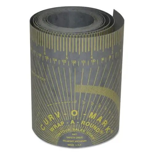 CURV-O-MARK 14767 Wrap-A-Round  Ruler, X-Large, 5 in W x 9 ft L, Cold/Heat Resistant, Gray