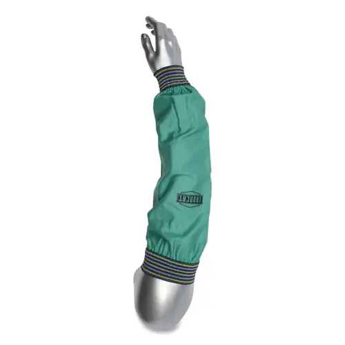 IRONCAT 7070/23 7070 Flame Resistant Sateen Cotton Cape Sleeves, 8.75 in W x 27.5 in L, 2.25 in Elastic at Ends, Size 23 in, Green Pair