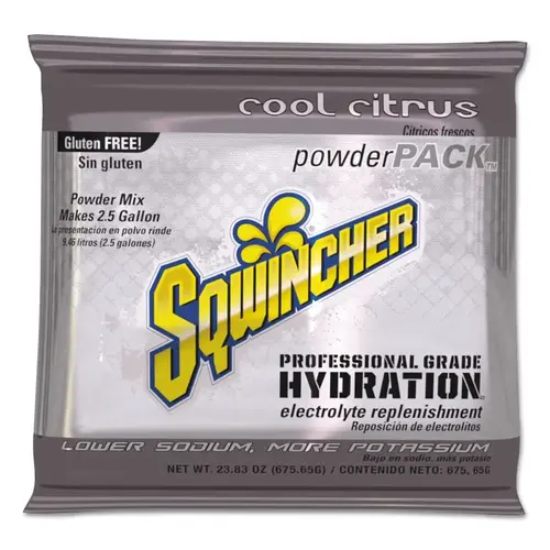 Sqwincher 159016050 Powder Packs, Cool Citrus, 23.83 oz, Yields 2.5 gal