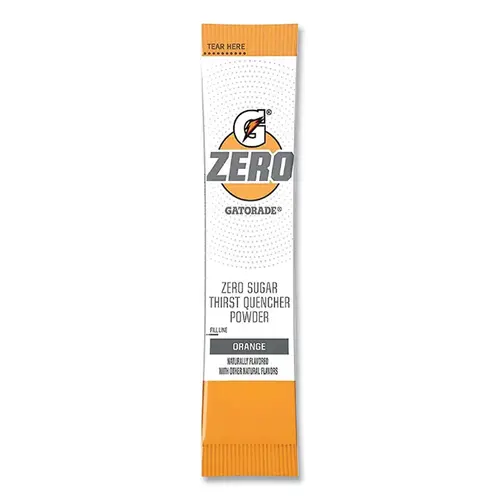 GATORADE ZERO 04490 G Zero Powder Stick, 0.10 oz Volume, 16.9 oz Yield, Orange - pack of 120