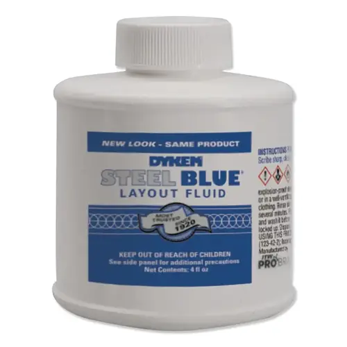Dykem 80300-XCP1 Layout Fluid, 4 oz Brush-In-Cap, Blue