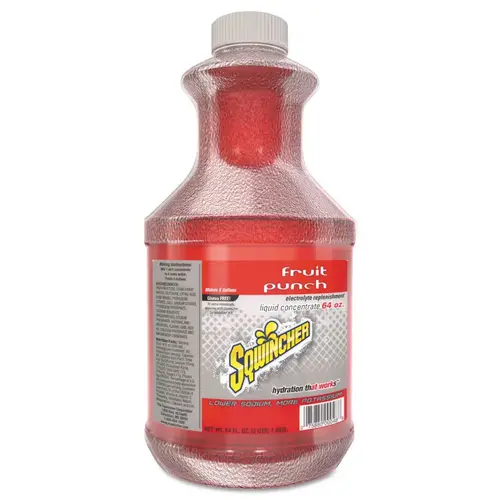 Sqwincher 159030325 Liquid Concentrate, 64 oz, Bottle, Yields 5 gal, Fruit Punch