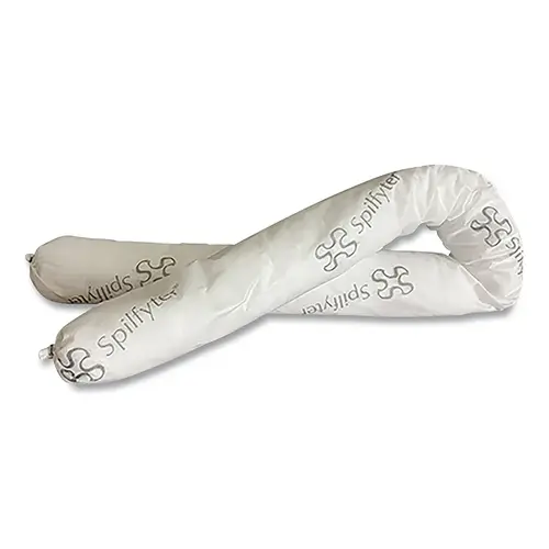 ESSENTIALS OSOCK386 Oil Only Sorbent Sock, 3 in W x 8 in L, White - pack of 6
