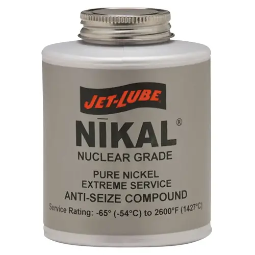 JET-LUBE 13502 Nikal Nuclear Grade High Temperature Anti-Seize and Thread Lubricant, 1/2 lb Jar Silver Gray - pack of 12
