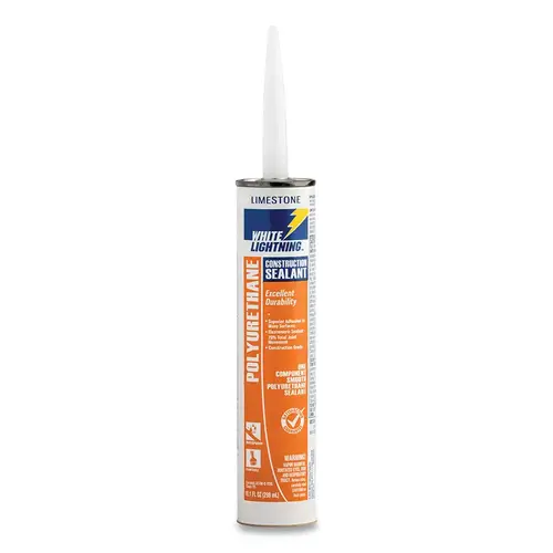 White Lightning W42204110 POLYURETHANE Constuctrion Sealant, 10 oz, Cartridge, Limestone - pack of 12