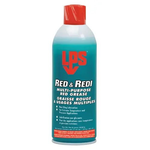 Red and Redi Multi-Purpose Red Grease, 16 oz, Aerosol Can - pack of 12