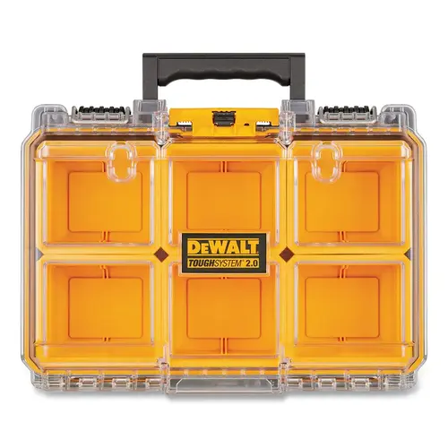 TOUGHSYSTEM  2.0 Organizer, Deep, Compact, 6 Cups, Transparent Lid Black & Yellow