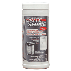 BRITE SHINE 140406001-035D Brite Shine Stainless Steel Cleaner & Polish Wipes 6/40 count case Brite Shine SS Polish Wipes 6/40 count case