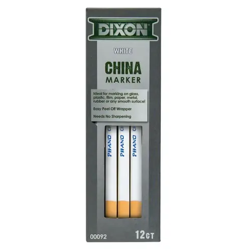 DIXON TICONDEROGA 00092 Phano China Markers, White