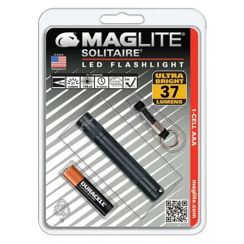Solitaire  LED AAA Flashlight, AAA, 47 Lumens, Black - pack of 6