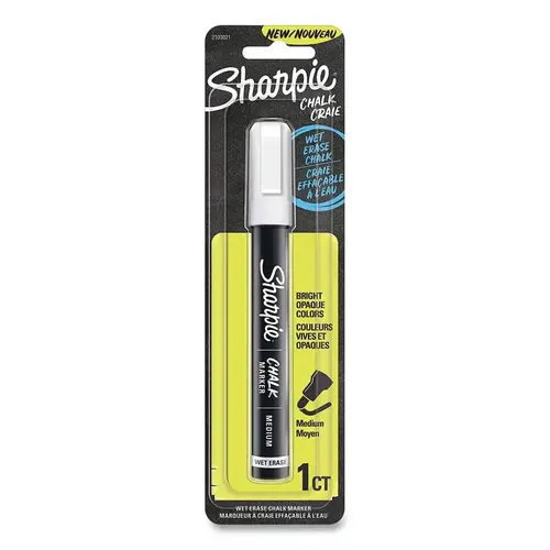 Sharpie 2103021 Wet-Erase Chalk Marker, White, Medium Bullet Tip - pack of 24