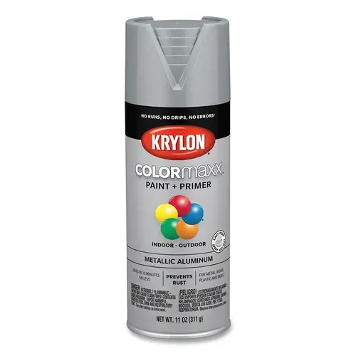 Krylon Industrial K05587007 COLORmaxx  Paint + Primer Spray Paint, 11 oz, Aluminum, Metallic