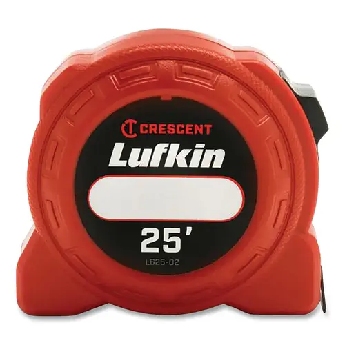 Crescent Lufkin L62502 L600 Series Power Tape Measure, 25 ft L, SAE, A5, Red - pack of 6
