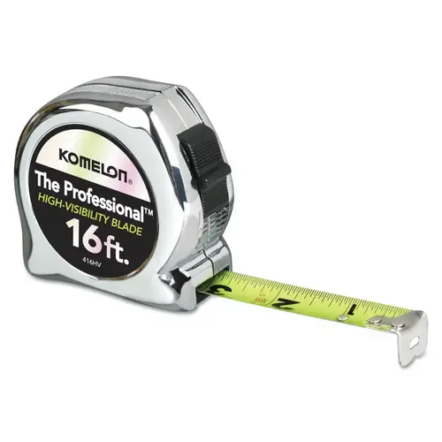 KOMELON USA 416HV High Viz Professional Tape Measures, 3/4 in x 16 ft Neon Yellow