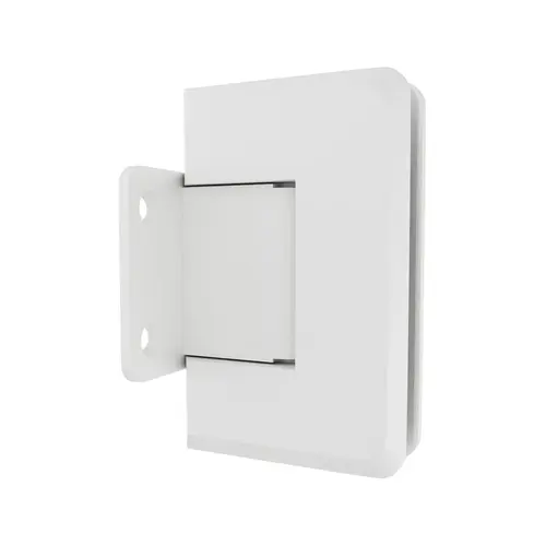Adjustable Premier Series Glass To Wall Mount Shower Door Hinge With Short Back Plate Gloss White