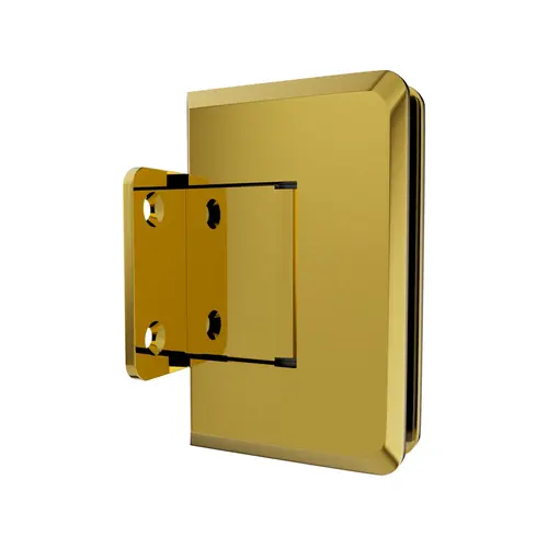 Brixwell H-PGTWA-PB Adjustable Premier Series Glass To Wall Mount Shower Door Hinge With Short Back Plate Polished Brass