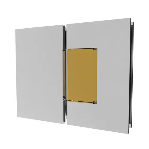 Maxum Series Glass To Glass Mount Shower Door Hinge 180 Degree Polished Chrome W/Brass Accents