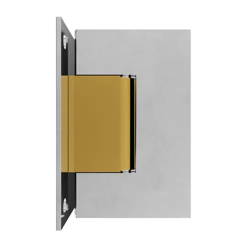 Brixwell H-MGTW-FP-CB Maxum Series Glass To Wall Mount Shower Door Hinge With Full Back Plate Polished Chrome W/Brass Accents