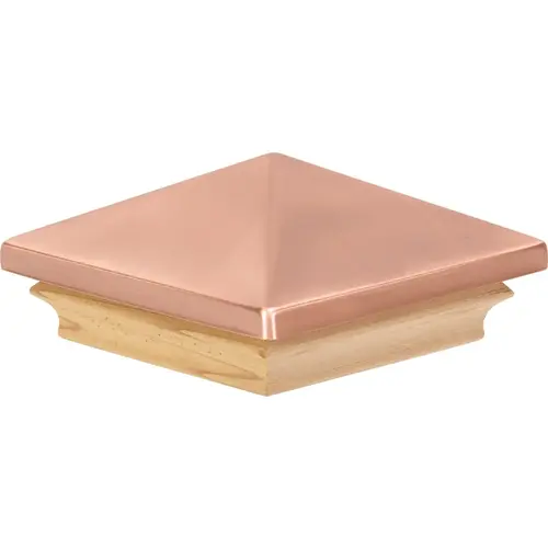 Deckorators 72217 4 In. x 4 In. Plastic Top, Cedar Base Press-On Post Cap Natural