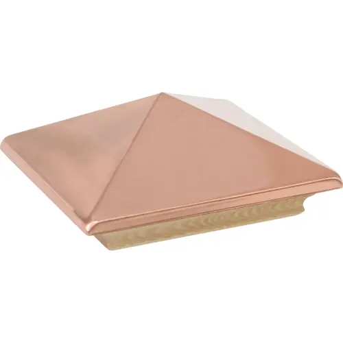 Deckorators 72219 6 In. x 6 In. Plastic Top, Cedar Base Press-On Post Cap Copper