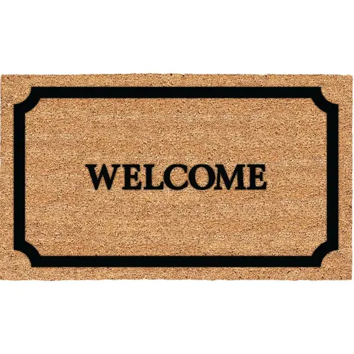 Americo Home 77FLWBR830 Welcome 18 In. x 30 In. Coir/Vinyl Door Mat Tan