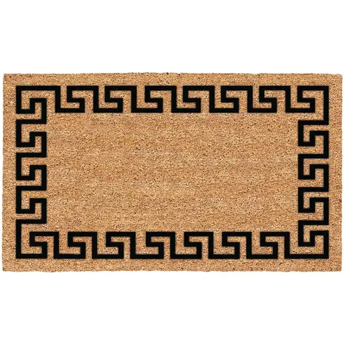 Americo Home 77FLGKY830 Greek Key 18 In. x 30 In. Coir/Vinyl Door Mat Brown