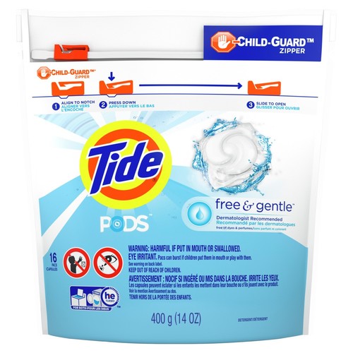 Tide Free & Gentle Laundry Detergent Liquid Pod, 12 Ounces